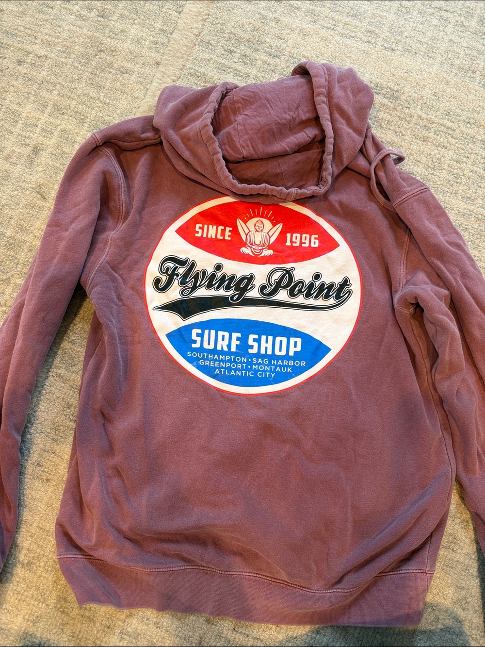 Flying Point Surf Shop Hooded Sweatshirt - Dusty Mauve